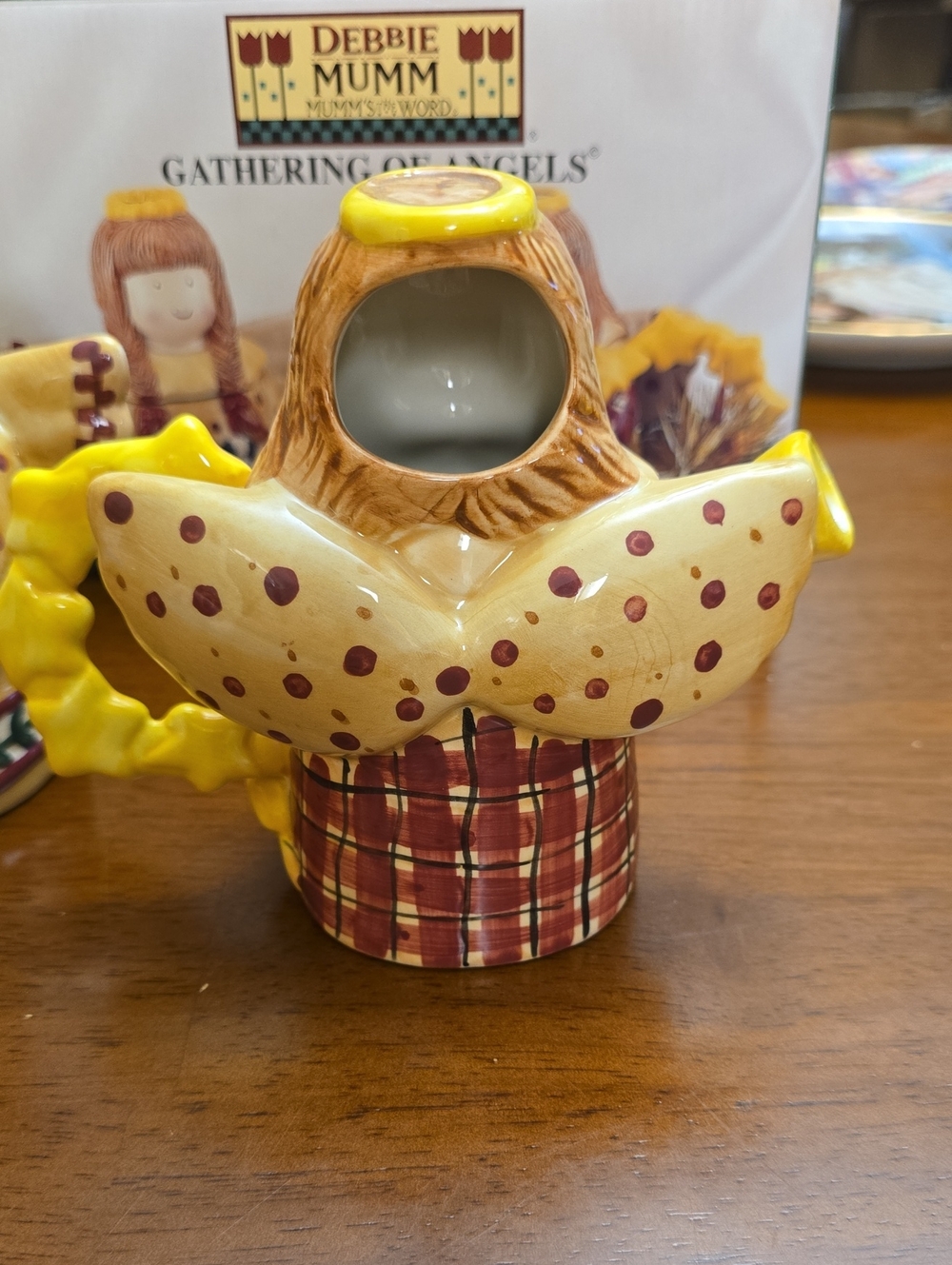 VINTAGE Debbie Mumm "Gathering of Angels" ceramic sugar and creamer set by Sakur - Picture 5 of 11